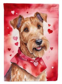 Irish Terrier My Valentine House Flag Large Porch Sleeve Pole Decorative Outside Yard Banner Artwork Wall Hanging, Polyester, House Size, Multicolor (Default: Default)