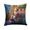 Yorkshire Terrier Yorkie and Santa Claus Throw Pillow Machine Washable, Indoor Outdoor Decorative Pillow for Couch, Bed or Patio, 14Hx14W