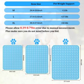 Pet Cooling Mat Cool Pad Cushion Dog Cat Puppy Blanket For Summer Sleeping Bed Dog Cooling Bed Pet Cooling Mat (Option: M)