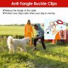 Dog Tie Out Cable Long Dog Leash Chew Proof Lead Dog Chain with Durable Spring 360° Rotatable Clips PVC Case for Outside Yard Caming