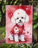 Bichon Frise My Valentine Garden Flag Mailbox Flag Decorative Yard Flag Banner Outside Patio Artwork Yard Flower Beds, Garden Size, Multicolor