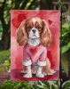 Cavalier Spaniel My Valentine Garden Flag Mailbox Flag Decorative Yard Flag Banner Outside Patio Artwork Yard Flower Beds, Garden Size, Multicolor