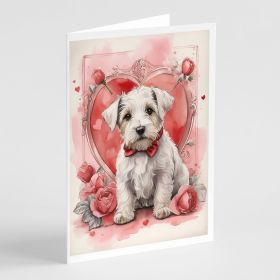 Sealyham Terrier Valentine Roses Greeting Cards Pack of 8 Blank Cards with Envelopes Whimsical A7 Size 5x7 Blank Note Cards (Default: Default)