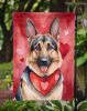 German Shepherd My Valentine Garden Flag Mailbox Flag Decorative Yard Flag Banner Outside Patio Artwork Yard Flower Beds, Garden Size, Multicolor