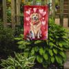 Golden Retriever My Valentine Garden Flag Mailbox Flag Decorative Yard Flag Banner Outside Patio Artwork Yard Flower Beds, Garden Size, Multicolor