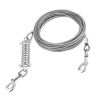 Dog Tie Out Cable Long Dog Leash Chew Proof Lead Dog Chain with Durable Spring 360° Rotatable Clips PVC Case for Outside Yard Caming