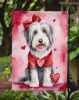 Bearded Collie My Valentine Garden Flag Mailbox Flag Decorative Yard Flag Banner Outside Patio Artwork Yard Flower Beds, Garden Size, Multicolor