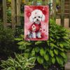 Bichon Frise My Valentine Garden Flag Mailbox Flag Decorative Yard Flag Banner Outside Patio Artwork Yard Flower Beds, Garden Size, Multicolor