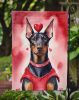 Doberman Pinscher My Valentine Garden Flag Mailbox Flag Decorative Yard Flag Banner Outside Patio Artwork Yard Flower Beds, Garden Size, Multicolor