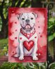 American Bulldog My Valentine Garden Flag Mailbox Flag Decorative Yard Flag Banner Outside Patio Artwork Yard Flower Beds, Garden Size, Multicolor